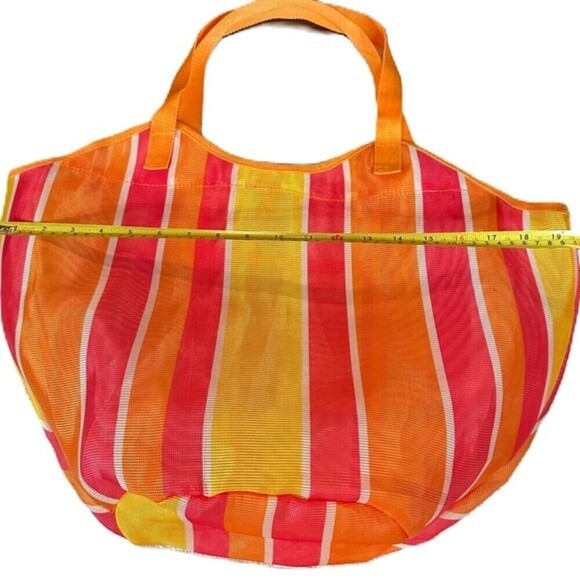 Summer Stripped Beach Mesh Net Shoulder Shopping Bag - Picture 5 of 8